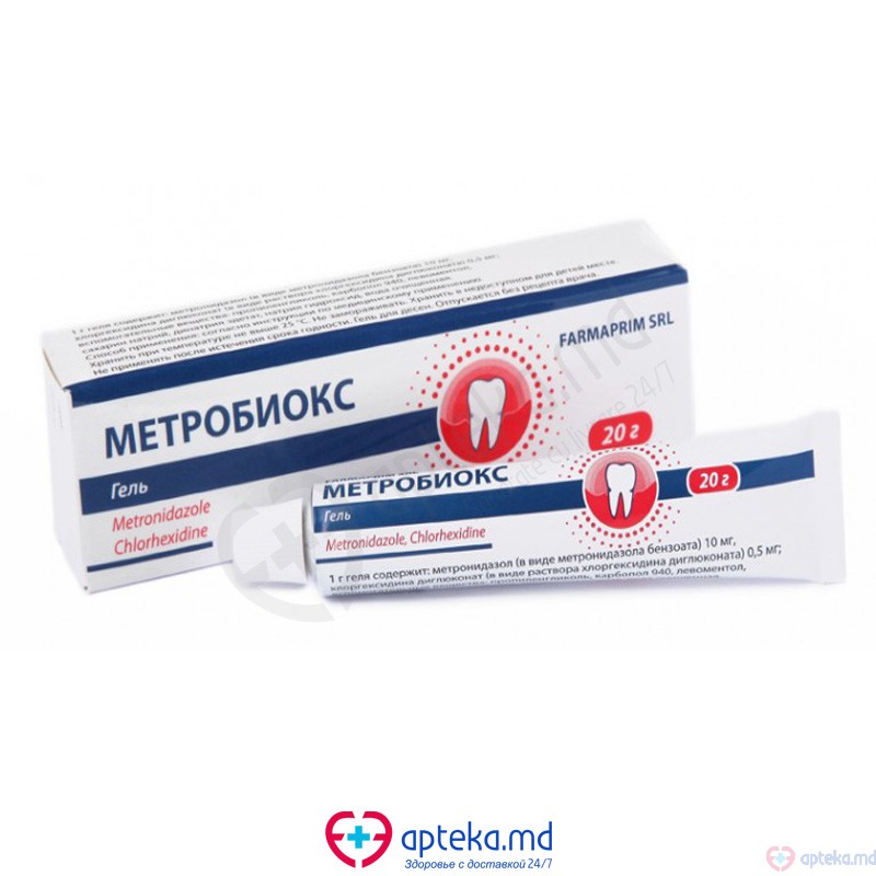 Metrobiox gel 10 mg + 0,5 mg/g 20 g N1