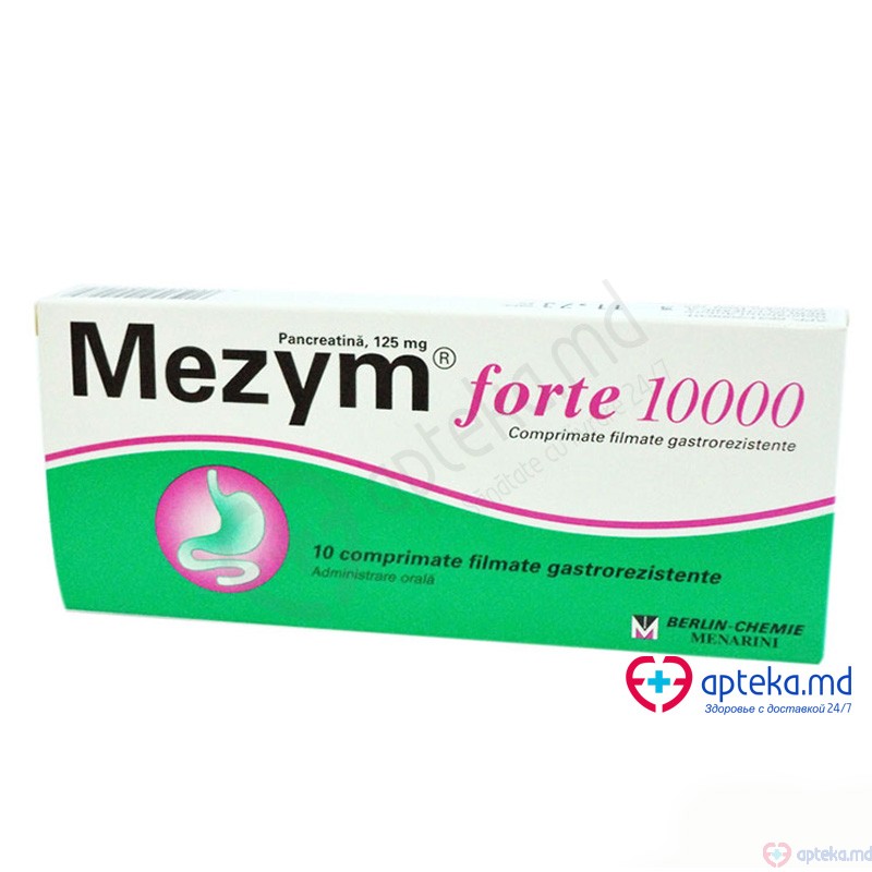 Mezym forte 10000 comp. gastrorez. 125 mg (10000 UA + 7500 UA + 375 UA) N10