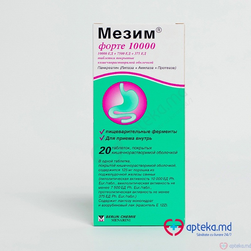 Mezym forte 10000 comp. gastrorez. 125 mg (10000 UA + 7500 UA + 375 UA) N10x2