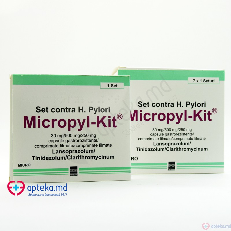 Micropyl-Kit caps.; comp. film.; comp. film. 30 mg; 500 mg; 250 mg N(2+2+2)x7