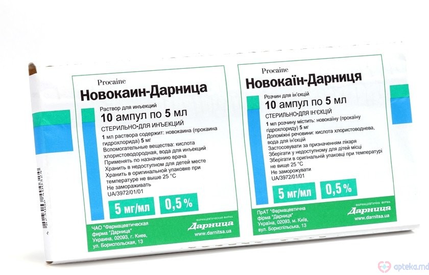 Novocain-Darnita sol. inj. 5 mg/ml 5 ml N10