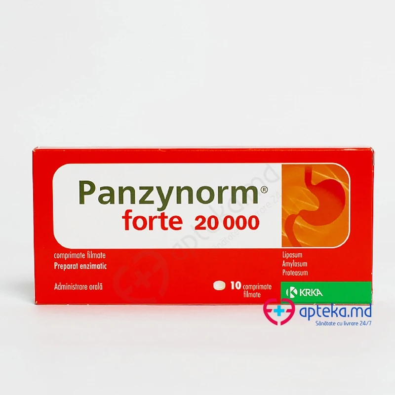 Панзинорм Форте 20000, таб п/о 20000/12000/900МЕ, N10 Панзинорм Форте 20000, таб п/о 20000/12000/900МЕ, N10