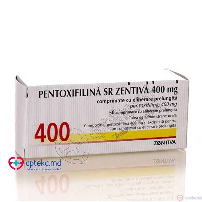 Pentoxifilina SR Zentiva 400 comp. film. elib. prel. 400 mg N10x5