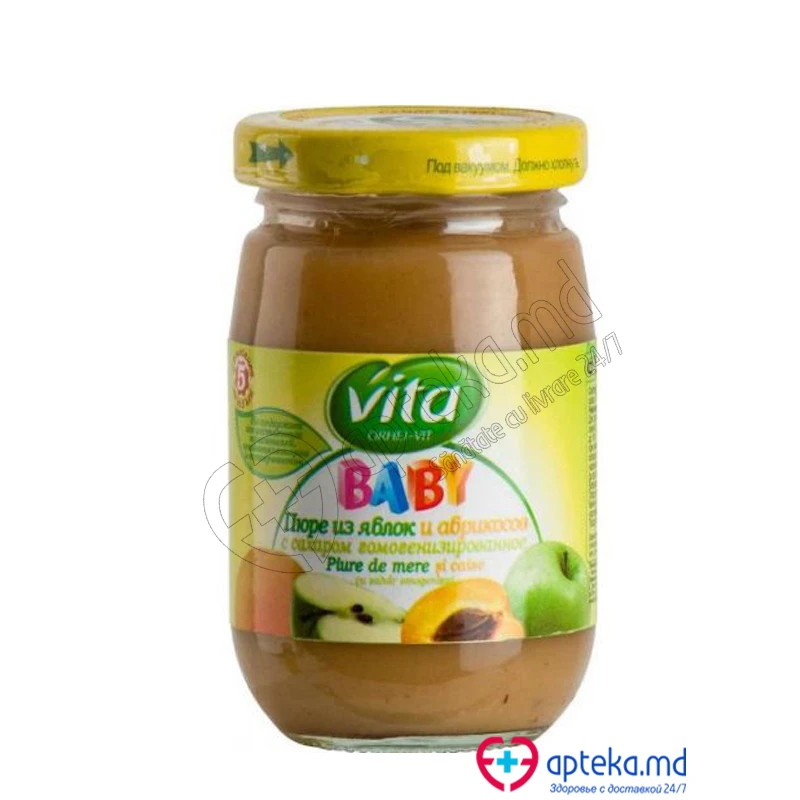 Пюре "Orhei - Vit" яблоко-абрикос 180 г Пюре "Orhei - Vit" яблоко-абрикос 180 г