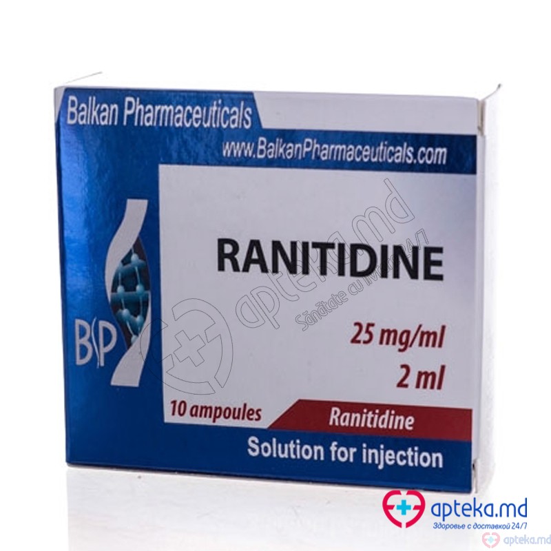 Ranitidina sol. inj. 25 mg/ml 2 ml N5x2