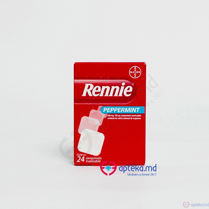 Rennie Peppermint comp. masticab. 680 mg + 80 mg N6x4