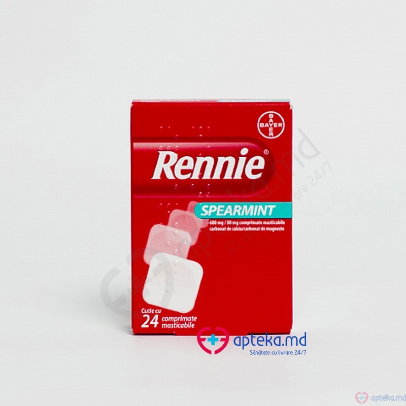 Rennie Spearmint comp. masticab. 680 mg + 80 mg N6x4