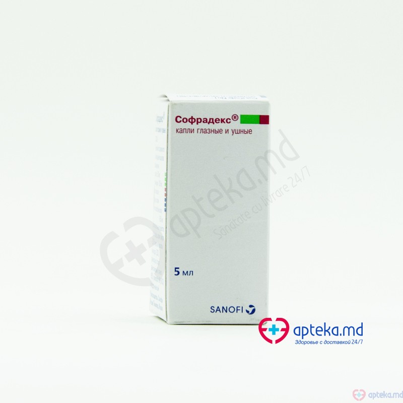 Sofradex pic. oft./auric., sol. 5 mg + 0,05 mg + 0,5 mg/ml 5 ml N1