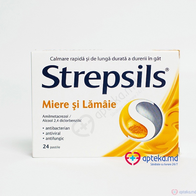 Strepsils Miere si Lamaie pastile 1,2 mg + 0,6 mg N12x2