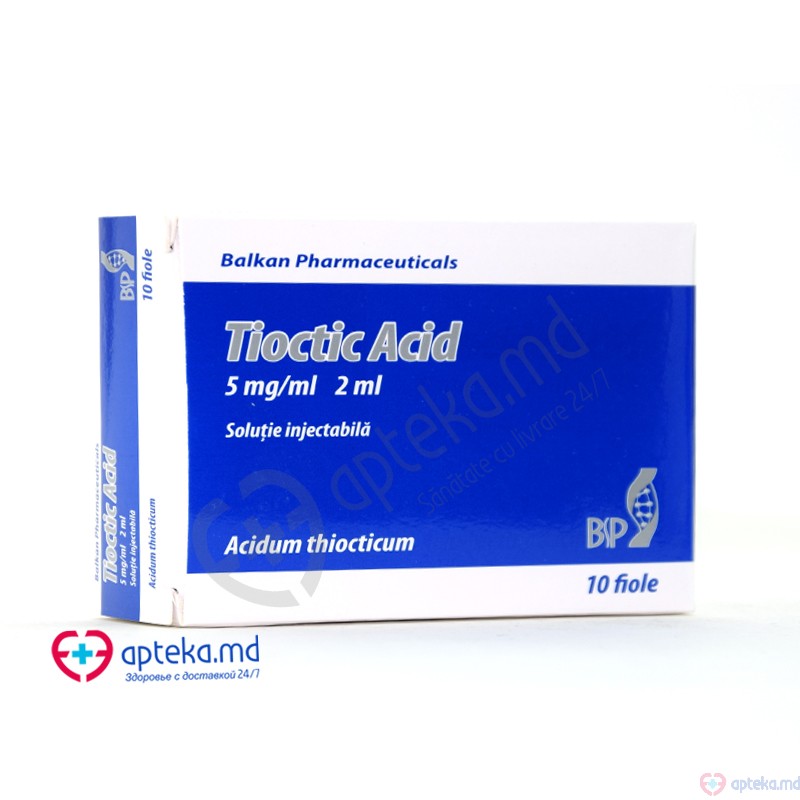 Tioctic acid sol. inj. 5 mg/ml 2 ml N10