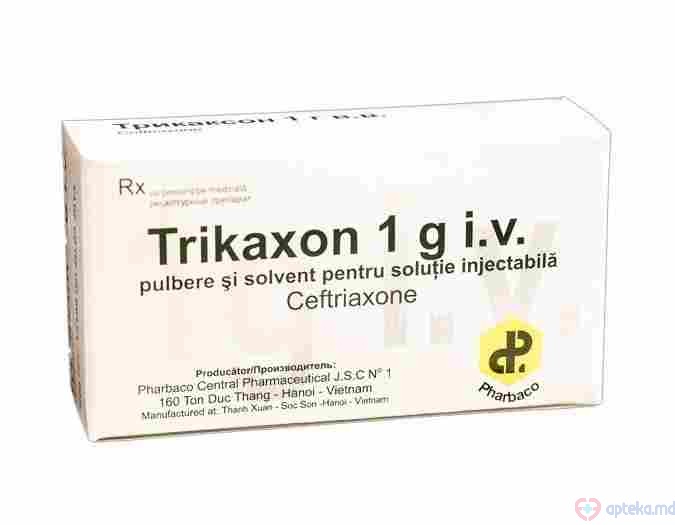 Trikaxon pulb.+solv./sol. inj. 1 g N1 + 10 ml N1