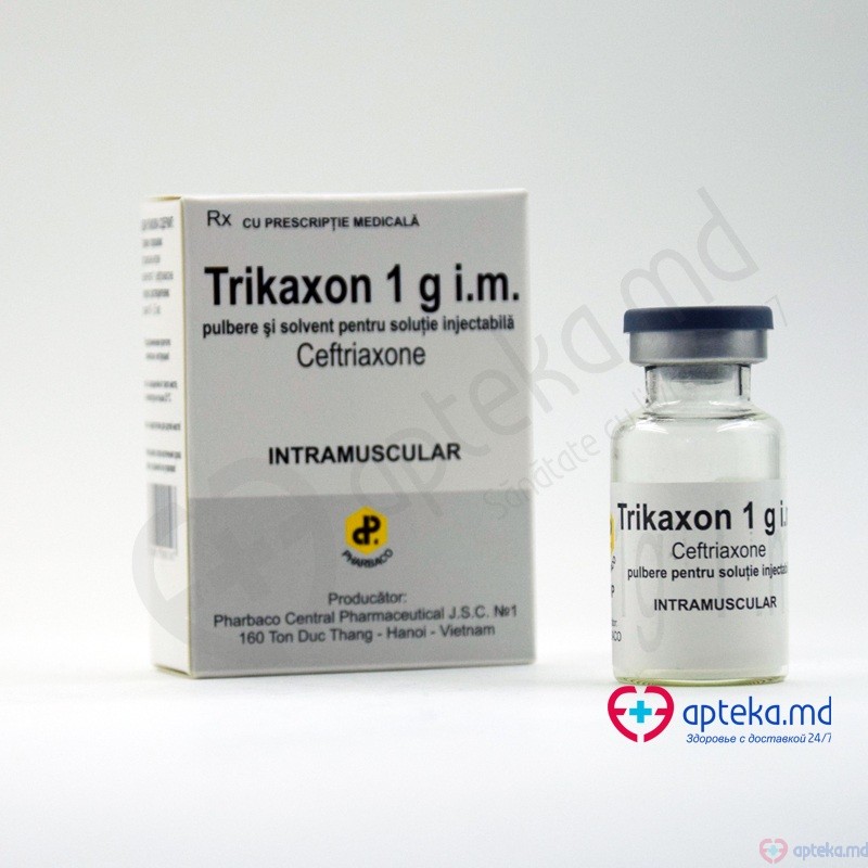 Trikaxon pulb.+solv./sol. inj. 1 g N1 + 3,5 ml N1