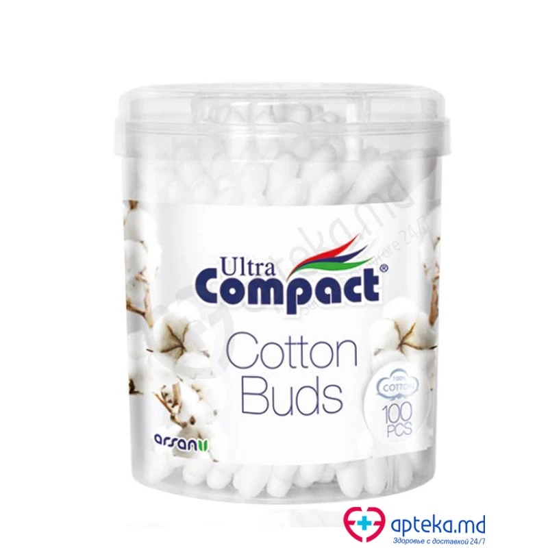 Ватные палочки ULTRA COMPACT (COTTON) N100