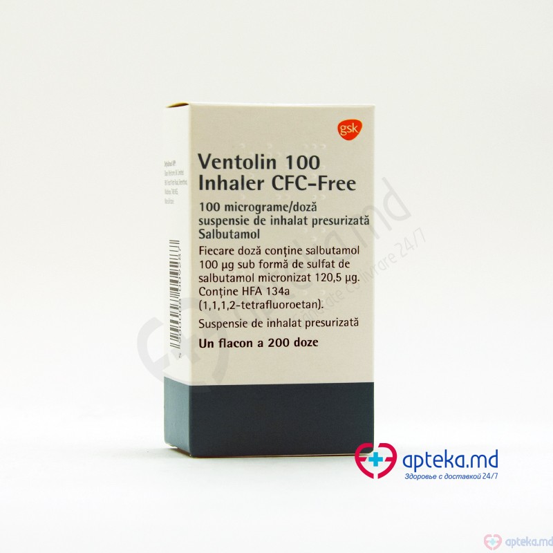 Ventolin 100 Inhaler CFC-free susp. inhalat presuriz. 100 mcg/doza 200 doze N1