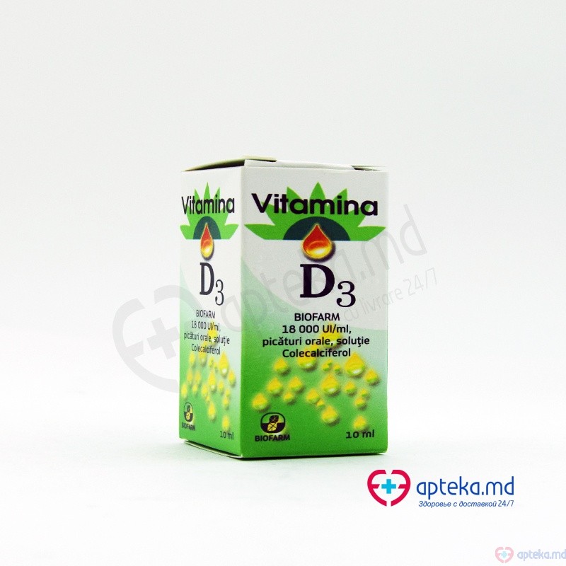 Vitamina D3 Biofarm 18000 UI/1ml pic. orale, sol. 0,45 mg/ml 10 ml N1