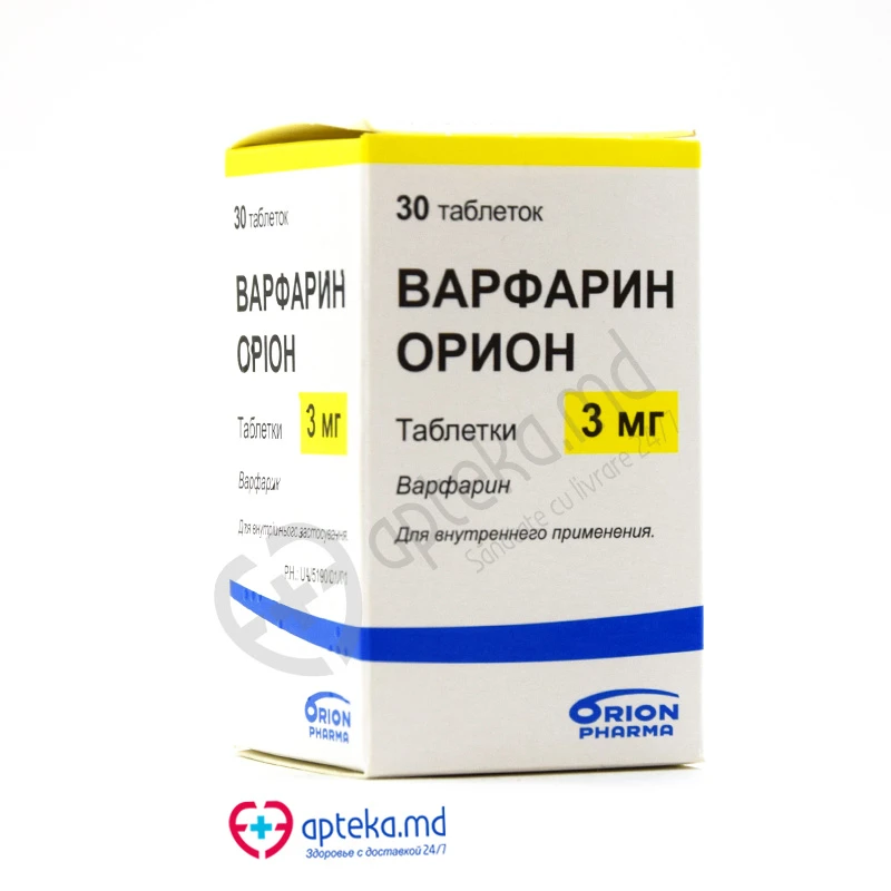 Варфарин Орион, таб 3мг, N30 Варфарин Орион, таб 3мг, N30