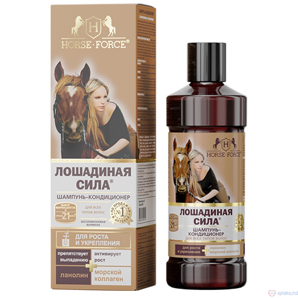 Horse Force Sampon cu colagen si lanolina pentru par   uscat si deshidratat 500 ml