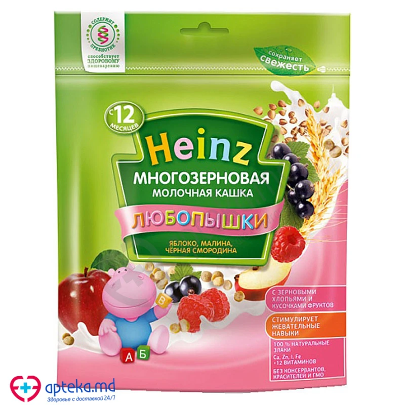 Каша лакомая HEINZ молочная фруктовая яблоко-малина 200 г Каша лакомая HEINZ молочная фруктовая яблоко-малина 200 г