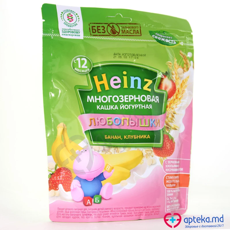 Каша лакомая HEINZ йогурт с фруктами-бананом-клубникой 200 г Каша лакомая HEINZ йогурт с фруктами-бананом-клубникой 200 г