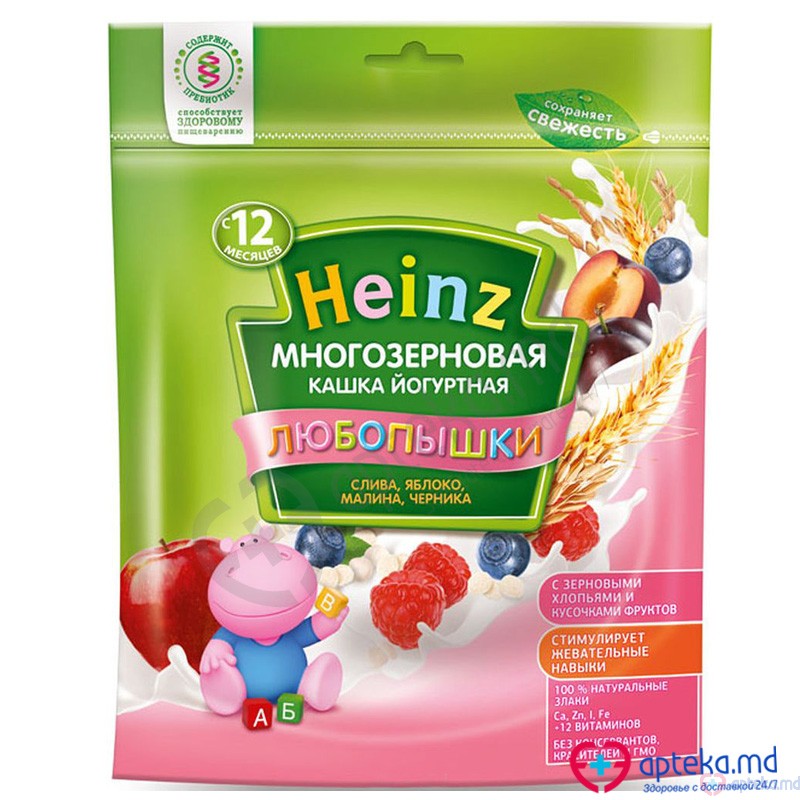 Каша HEINZ с йогуртом, фруктами, клубникой и черникой 200 г