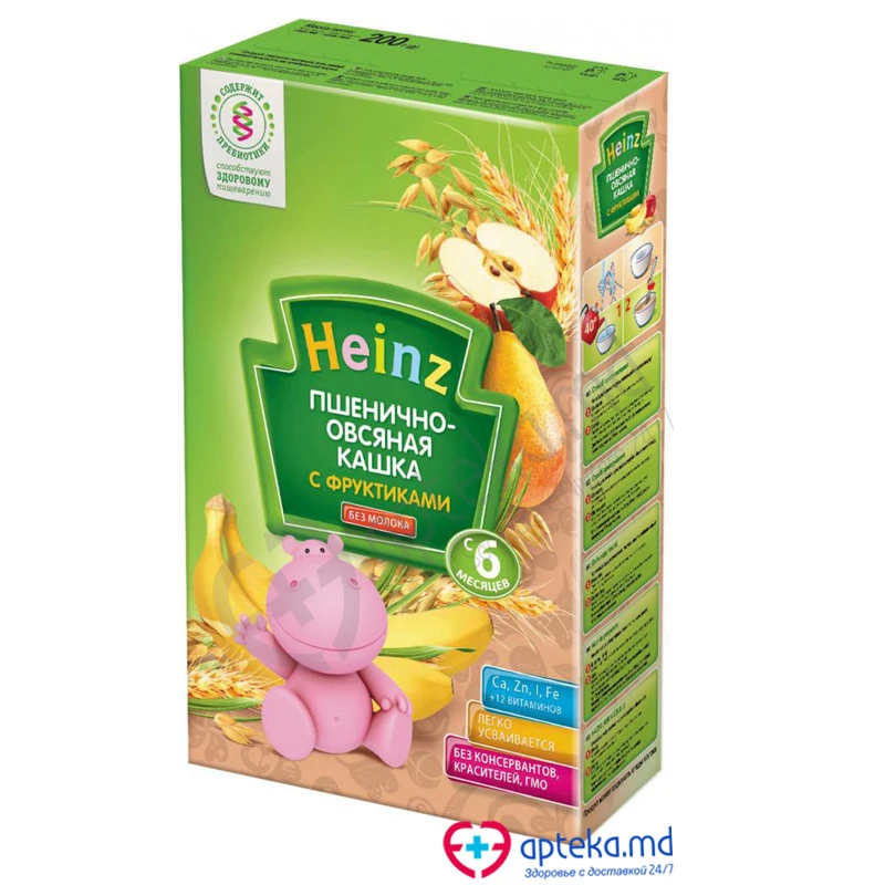 Каша HEINZ пшенично-овсяная с фруктами 200 г Каша HEINZ пшенично-овсяная с фруктами 200 г