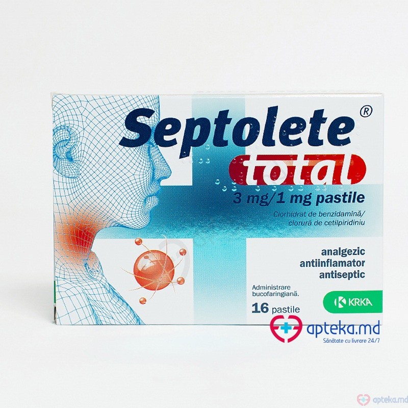 Septolete total pastile 3 mg/1 mg N8x2