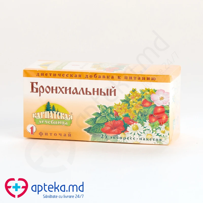 Чай "Карпатская лечебница" №1 Бронхиальный 0,8 г x 25 пак Чай "Карпатская лечебница" №1 Бронхиальный 0,8 г x 25 пак