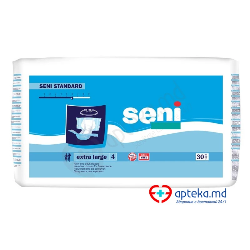 Подгузники для взрослых Seni Standart Extra Large XL (4) N30 Подгузники для взрослых Seni Standart Extra Large XL (4) N30