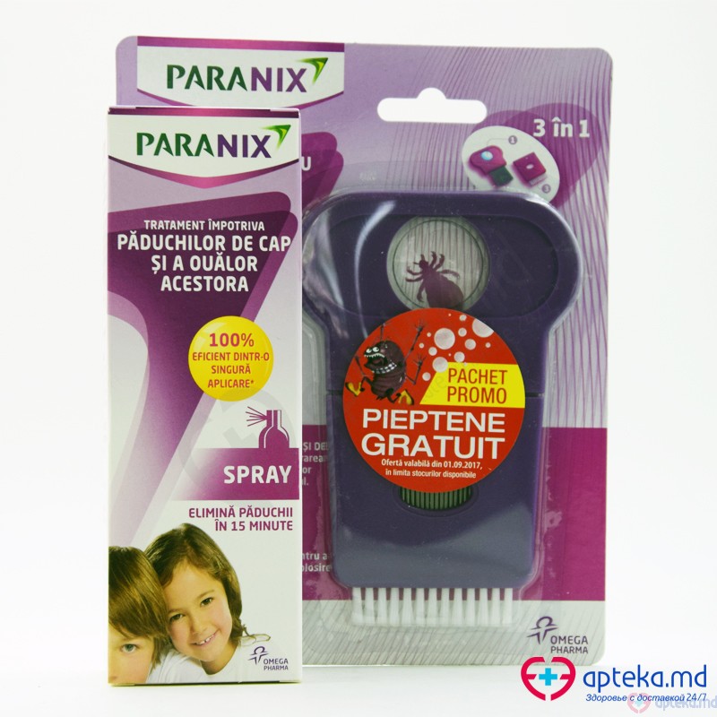 Paranix spray 100ml + Paranix Pieptene gratuit