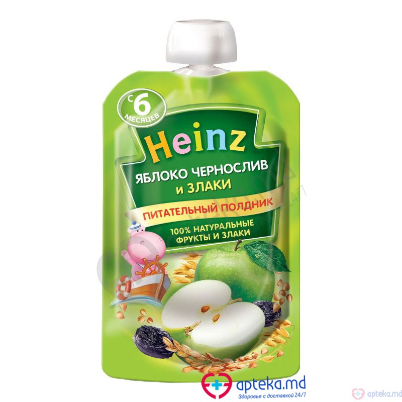 Pireu HEINZ cereale cu mere prune d/p 90g