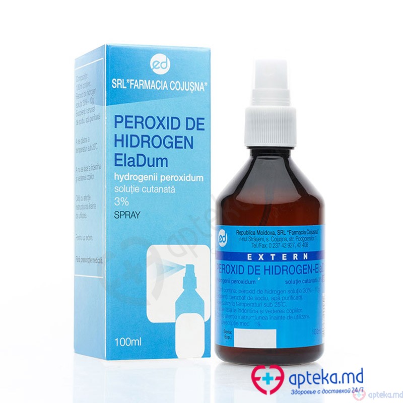 Peroxid de hidrogen-Eladum sol.cutan.3% SPRAY 100ml