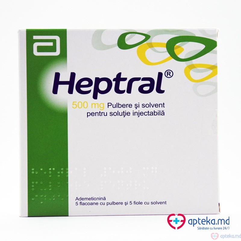 Heptral pulb.+solv./sol. inj. 500 mg N5 + 5 ml N5