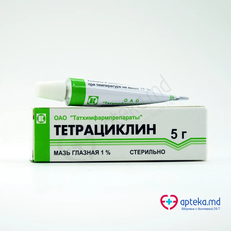 Тетрациклин, мазь 1%, 5 г Тетрациклин, мазь 1%, 5 г