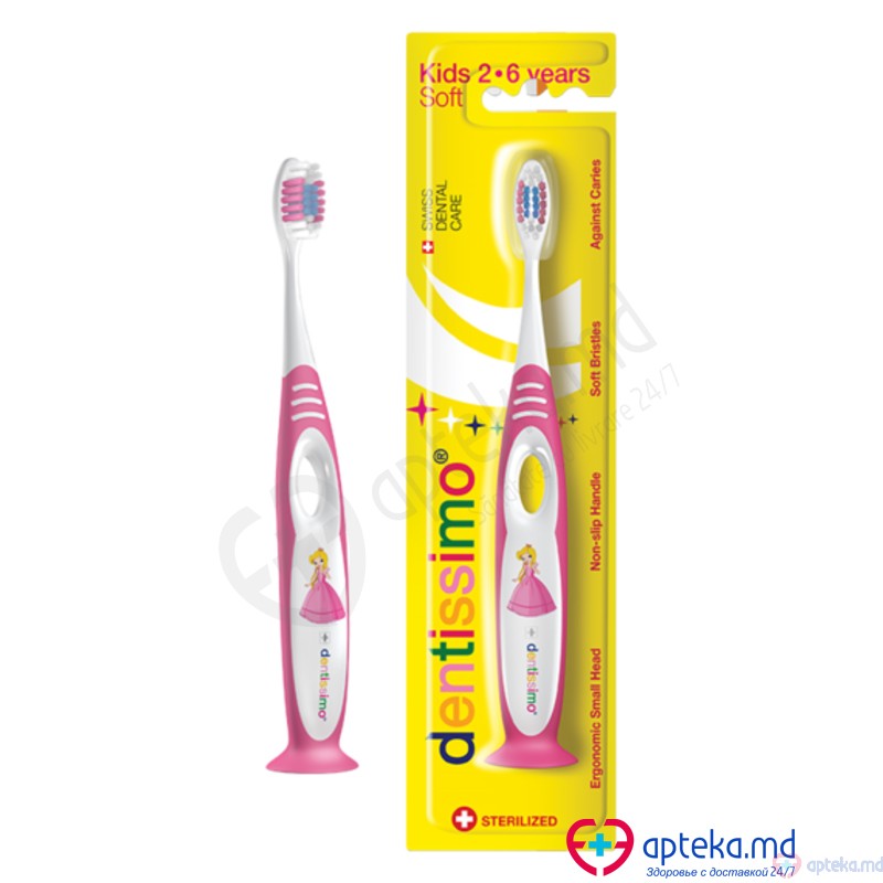 Periuta de dinti Dentissimo Kids Soft (2-6ani)Roz