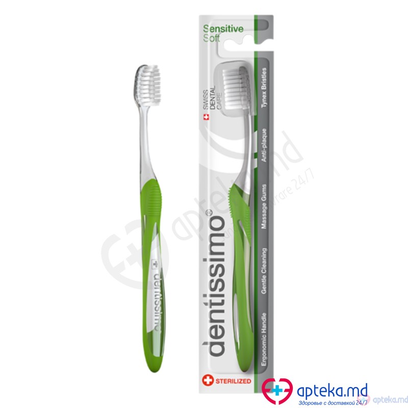 Periuta de dinti Dentissimo Sensitive Soft Verde