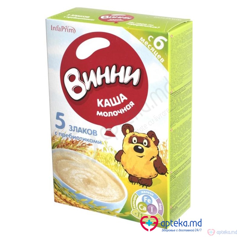 Mincare p/u copii "Винни" 5 злаков с пребиотиками 200g