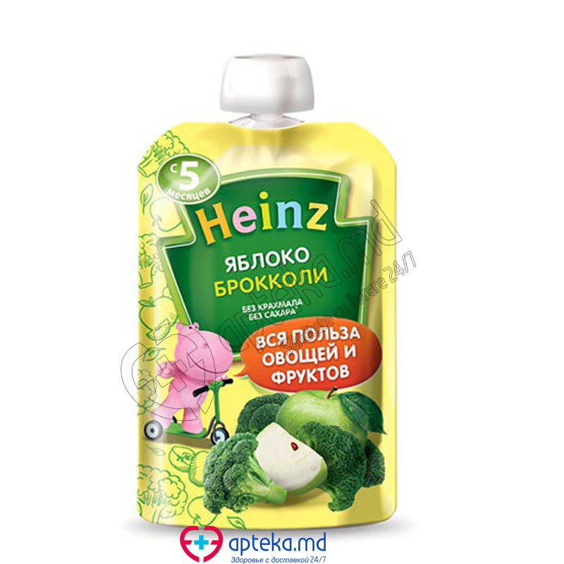 Пюре HEINZ яблоко-брокколи d/p 90 г Пюре HEINZ яблоко-брокколи d/p 90 г