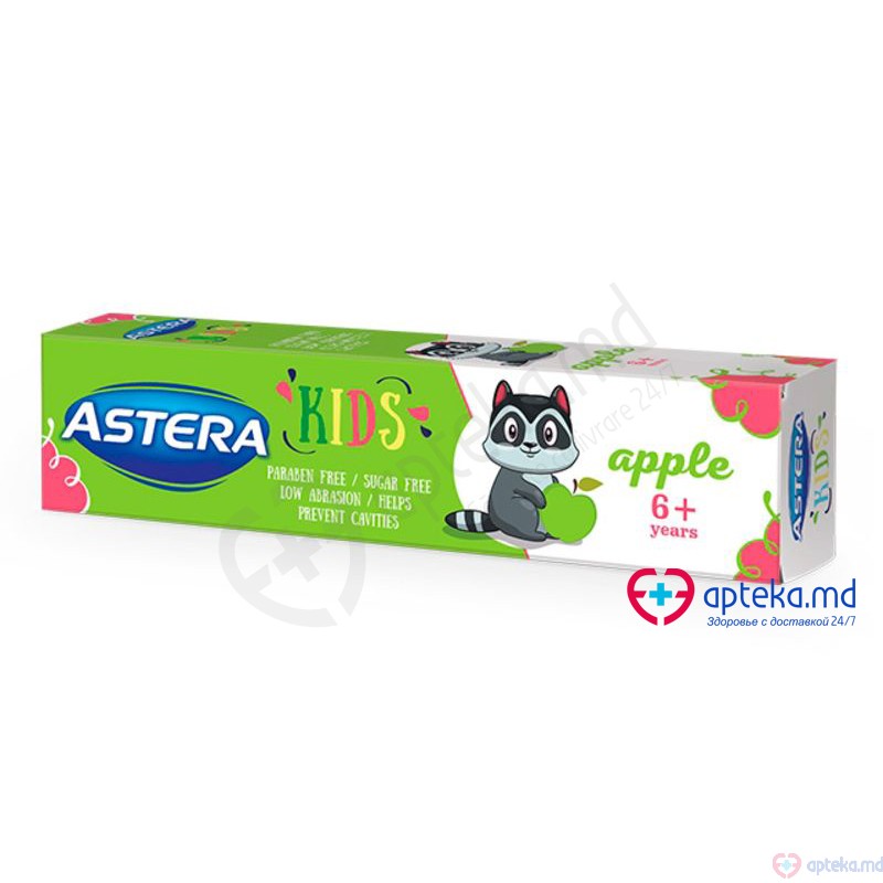 Зубная паста ASTERA KIDS apple 6+, 50 мл