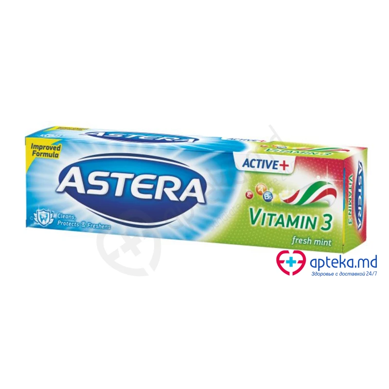 Pasta de dinti  ''ASTERA'' active+  vitamin 3  100мл