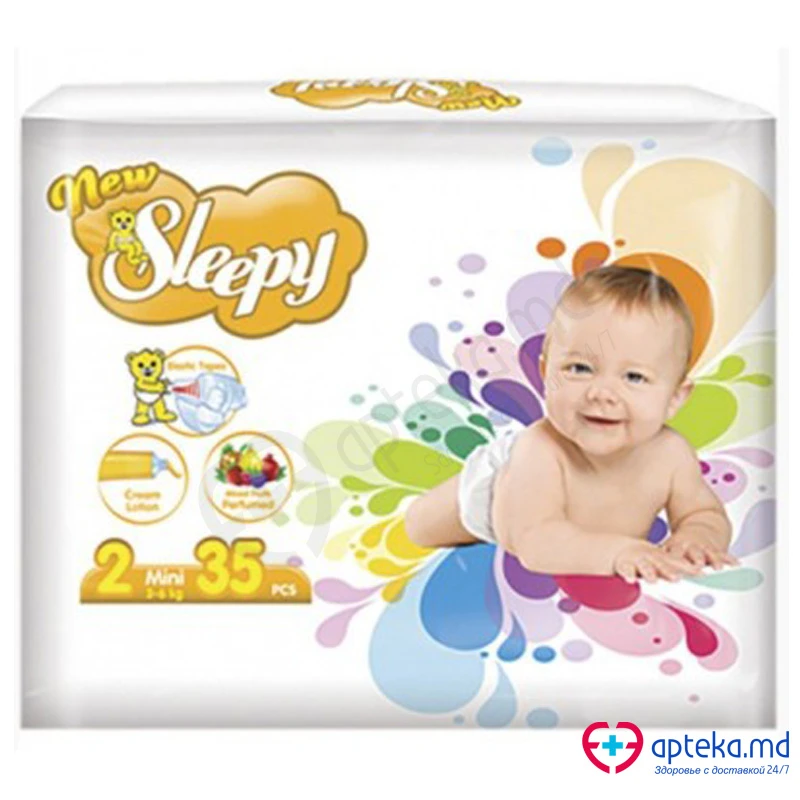 Подгузники New Sleepy mini 3-6 кг (N2) N35 Подгузники New Sleepy mini 3-6 кг (N2) N35