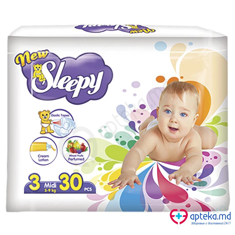 Подгузники New Sleepy midi 5-9 кг (N3) N30 Подгузники New Sleepy midi 5-9 кг (N3) N30