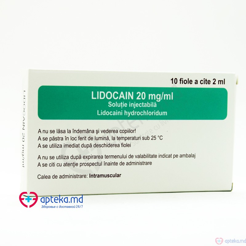 Lidocaina sol. inj. 20 mg/ml 2 ml N10