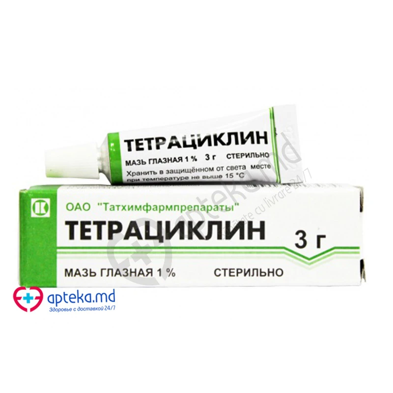 Тетрациклин, мазь глазная 1%, 3 г Тетрациклин, мазь глазная 1%, 3 г