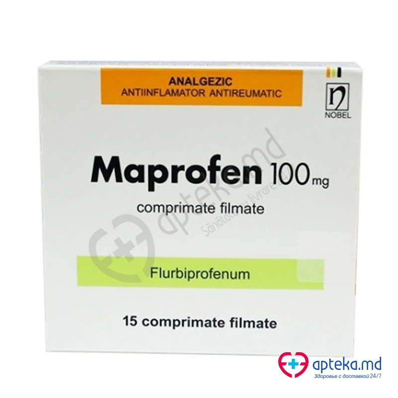 Мапрофен, таб п/о 100мг, N15 Мапрофен, таб п/о 100мг, N15