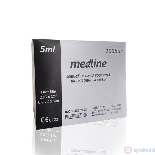 Шприц 5 мл 3-компонентный 22G  1 1/4 (0,7 x 30 мм) Medline