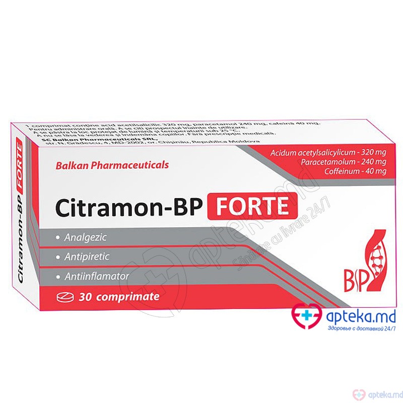 Citramon-BP Forte comprimate 320 mg/240 mg/40 mg N10x3