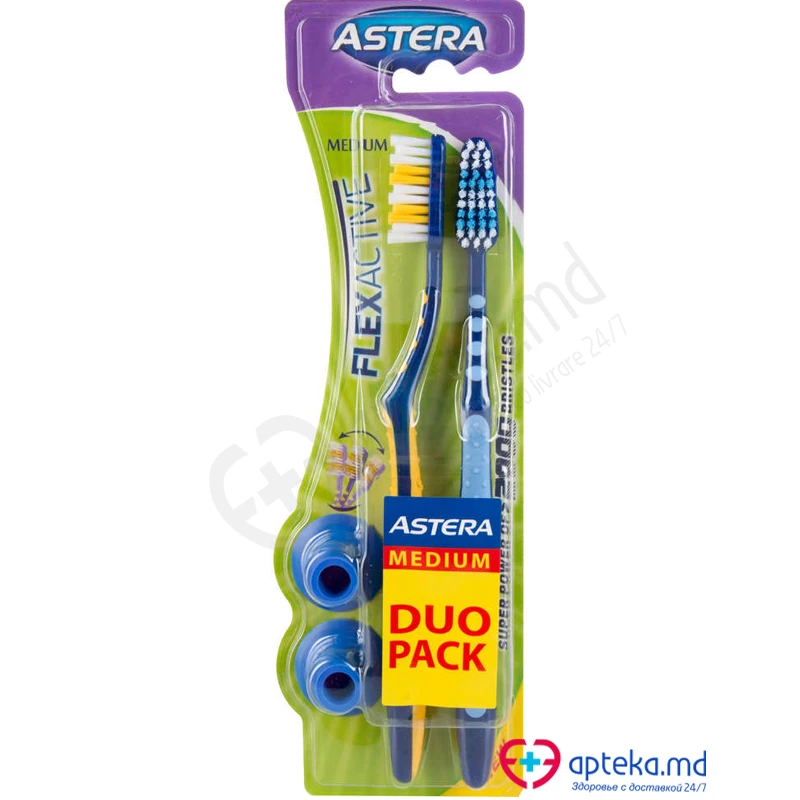 Зубная щетка ASTERA Flex Active 1+1 Medium средней жесткости
