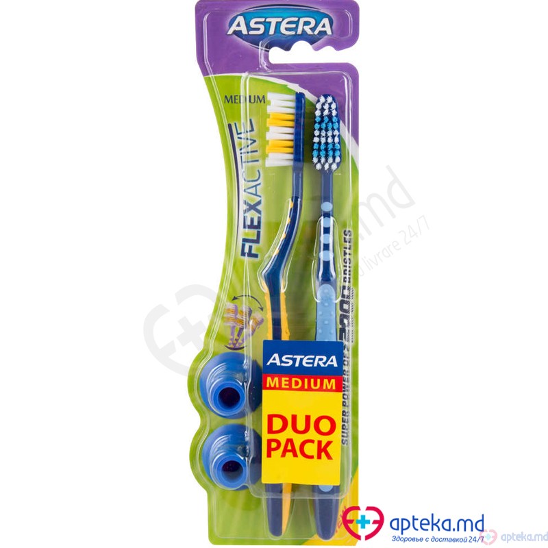 Periuta de dinti  ''ASTERA'' Flex active Medium 1+1