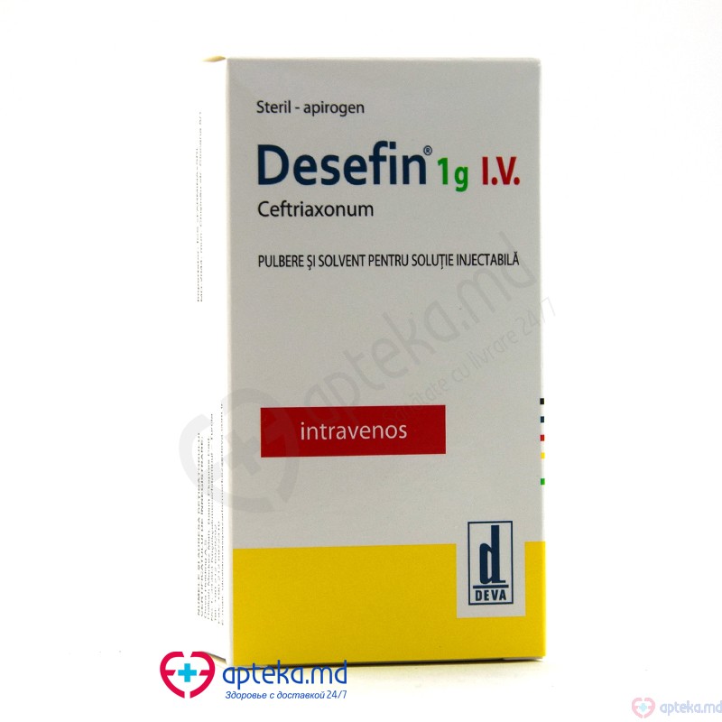 Desefin 1 g IV pulb.+solv./sol. inj./perf. 1000 mg N1 + 10 ml N1