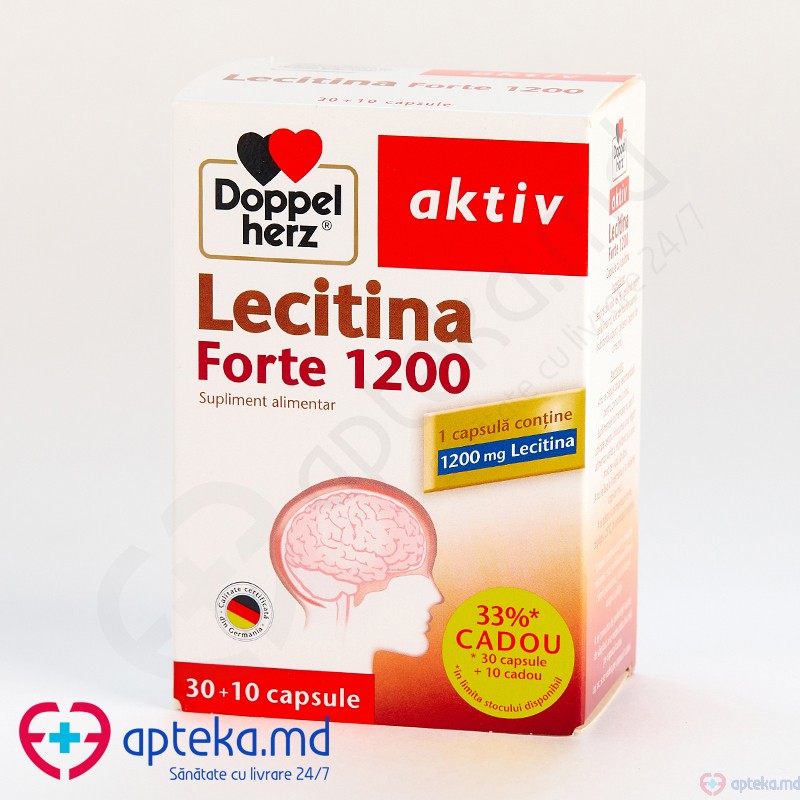 Doppelherz Lecitina Forte 1200mg N10x3 caps + 10 Cadou